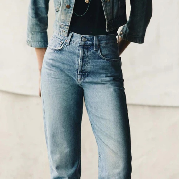 Imogene and Willie Harper Decatur Blue Denim Jeans High Rise Button Fly Size 27 - Picture 1 of 14